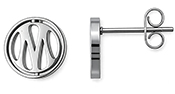 Boucle oreille OM acier argenté