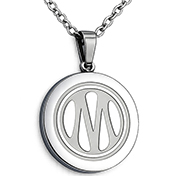 Collier acier argenté logo OM plein