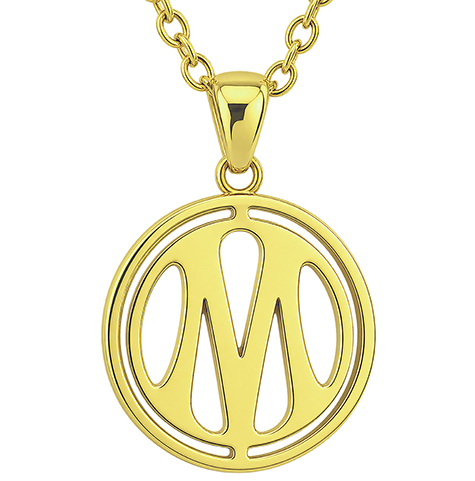 Collier acier doré logo OM ajouré