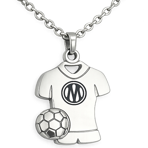 Collier acier argenté maillot OM