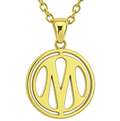 Collier acier doré logo OM ajouré