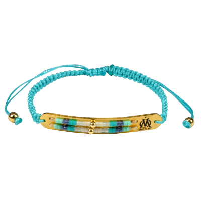 Bracelet identité OM perle MIYUKI, Gold cyan