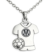 Collier acier argenté maillot OM