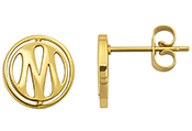 Boucle oreille OM acier doré