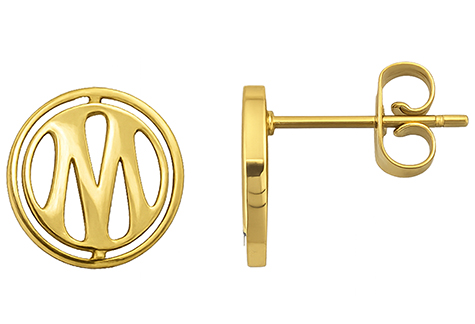 Boucle oreille OM acier doré